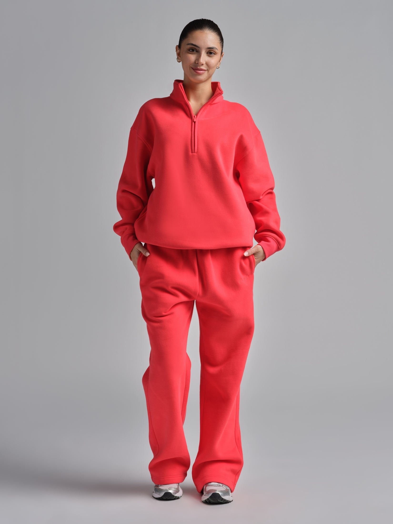Basic Quarter Zip Mock Neck